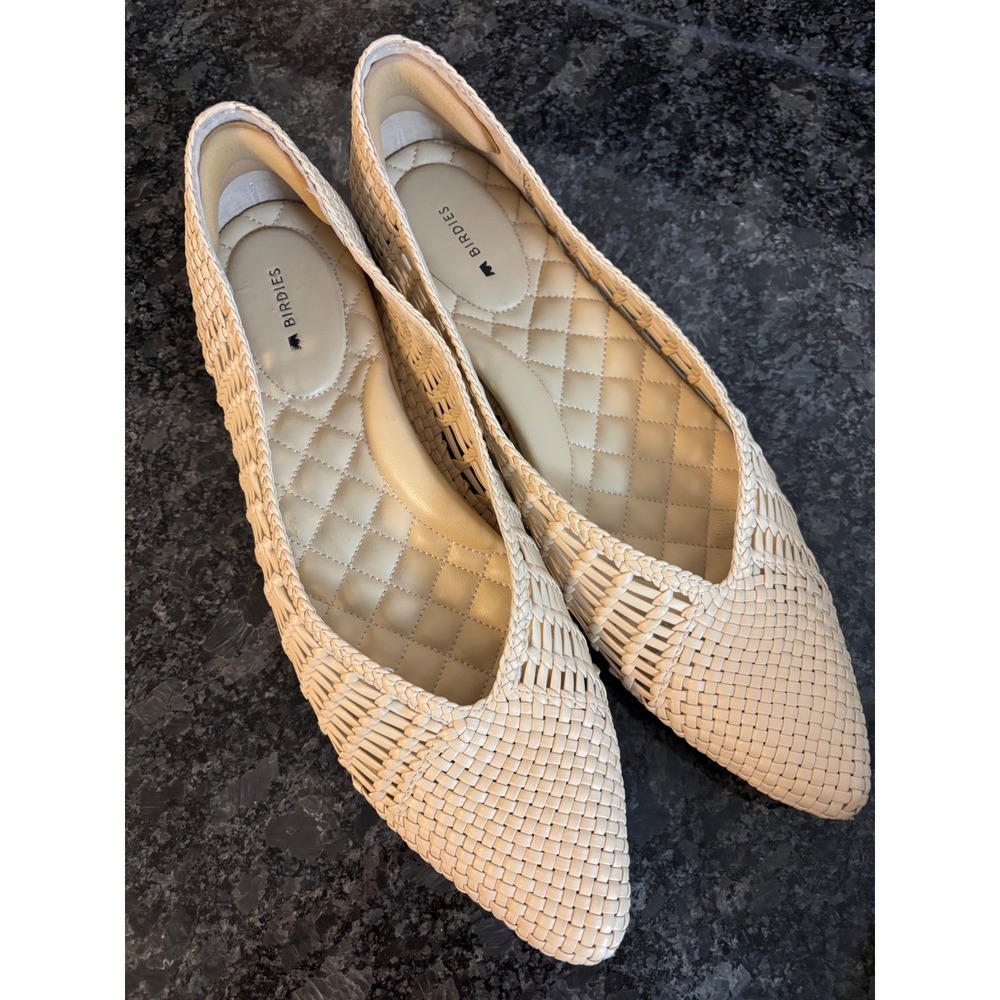 Birdies The Goldfinch Woven Pointed Toe Flats 10 M  Beige